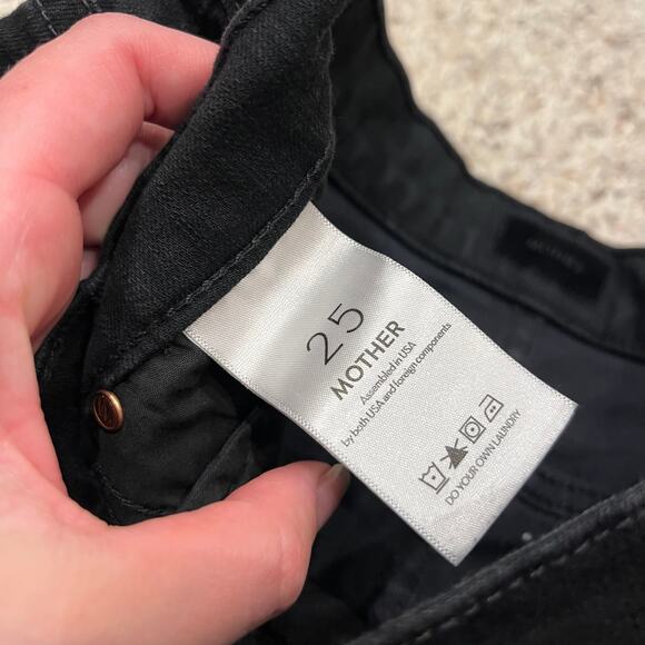 Mother The Mid Rise Dazzler Ankle Jeans Sz 25 Not Guilty Black Casual Grunge - Picture 2 of 9